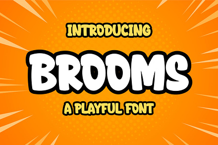 Brooms Playful Display Font, a Handwritten Font by Gumrega Studio