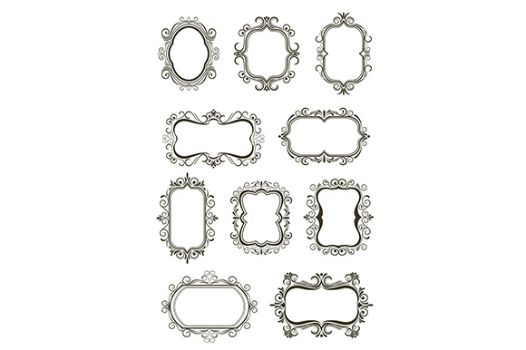 Vintage Border Frame Icons by Vector Tradition  Creative Market