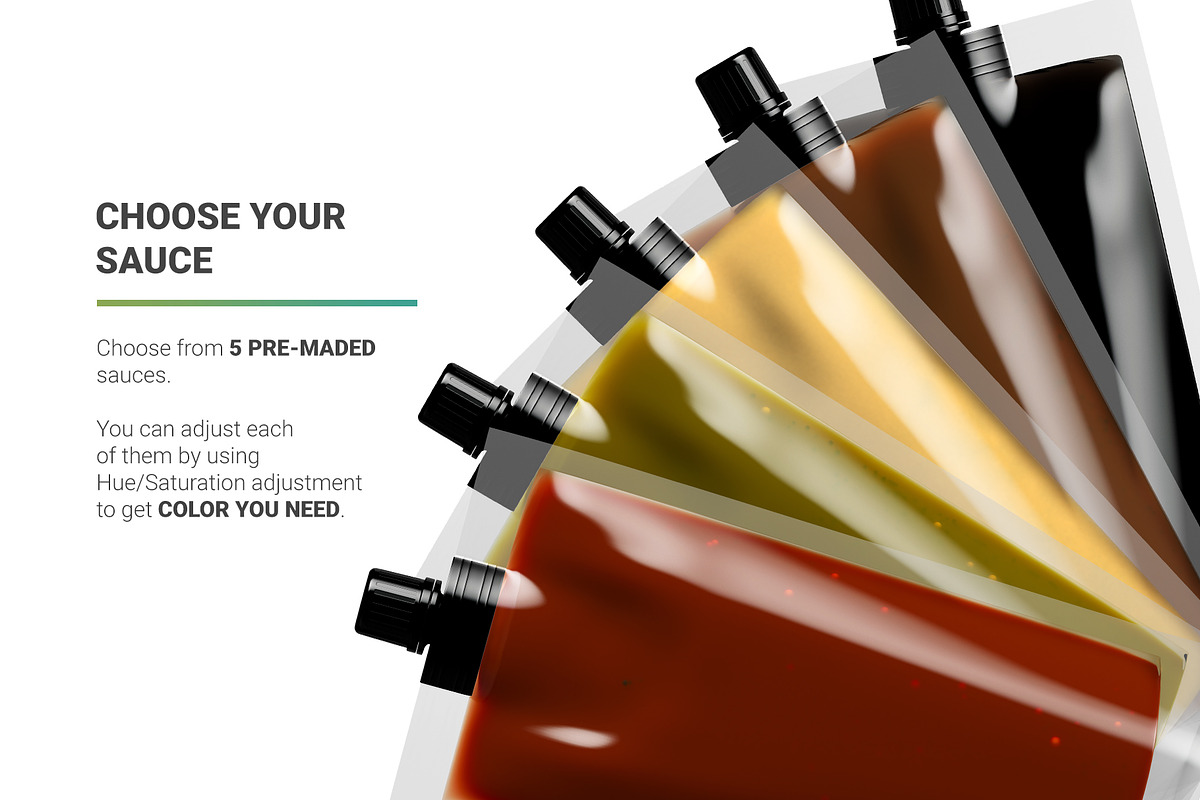 Sauce Doypack Pouch Mockup, a Cups & Container Mockup by AY Mock-Ups (Photo 5 of 13)