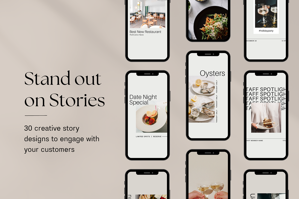 Restaurant Canva Instagram Kit, a Social Media Template by Rose & Co. (Photo 4 of 8)