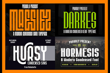 Modern Condensed Bundle Font, a Font by MaikoHatta