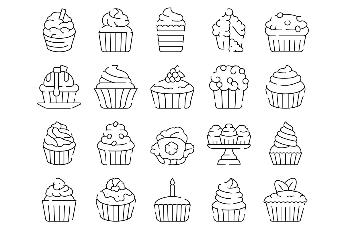 Sweet dessert cupcake muffin line, an Object Graphic by pikepicture (Photo 2 of 3)