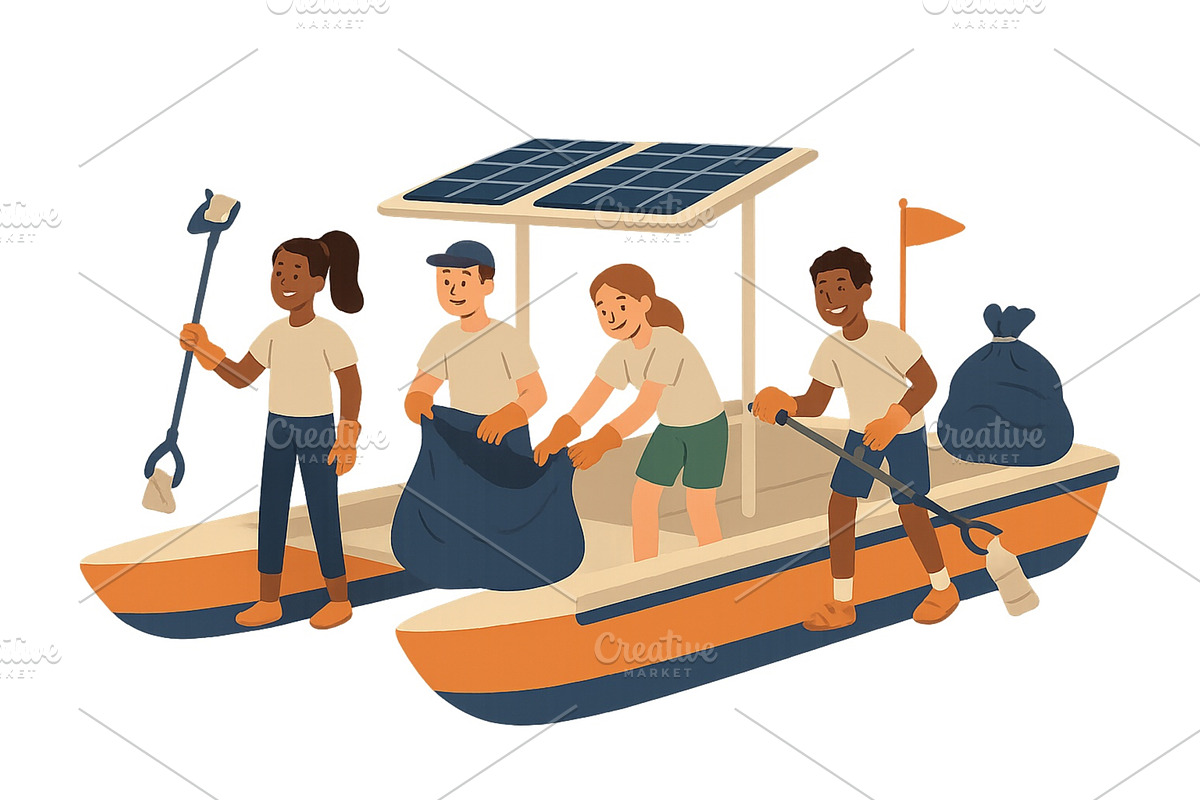 Community members participate in a, an Illustration by ZinetroN