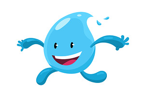 Water drop. Cute aqua character, a Food Illustration by the8monkey