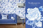 PEONIES AND BIRDS, a Pattern Graphic by Kate Demyanovska (Thumbnail 6 of 10)
