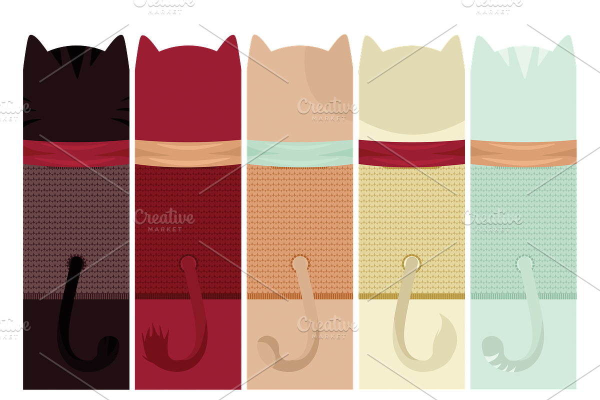 5 Cute Cats Printable Bookmarks, a Stationery Template by land art (Photo 7 of 7)