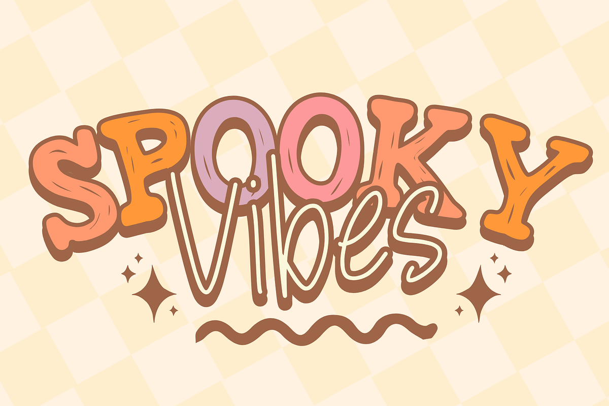 Spooky Mama is a retro duo font, a Serif Font by Brown Cupple (Photo 2 of 6)