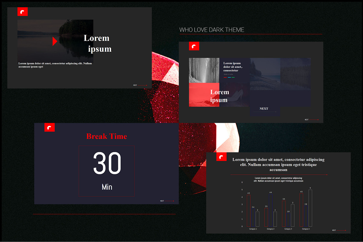 Red stone PowerPoint Template, a Presentation Template by ORCOLOR (Photo 2 of 6)