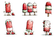 Whimsical Summer Ice Cream Clipart, an Illustration by CreationArt (Thumbnail 4 of 6)