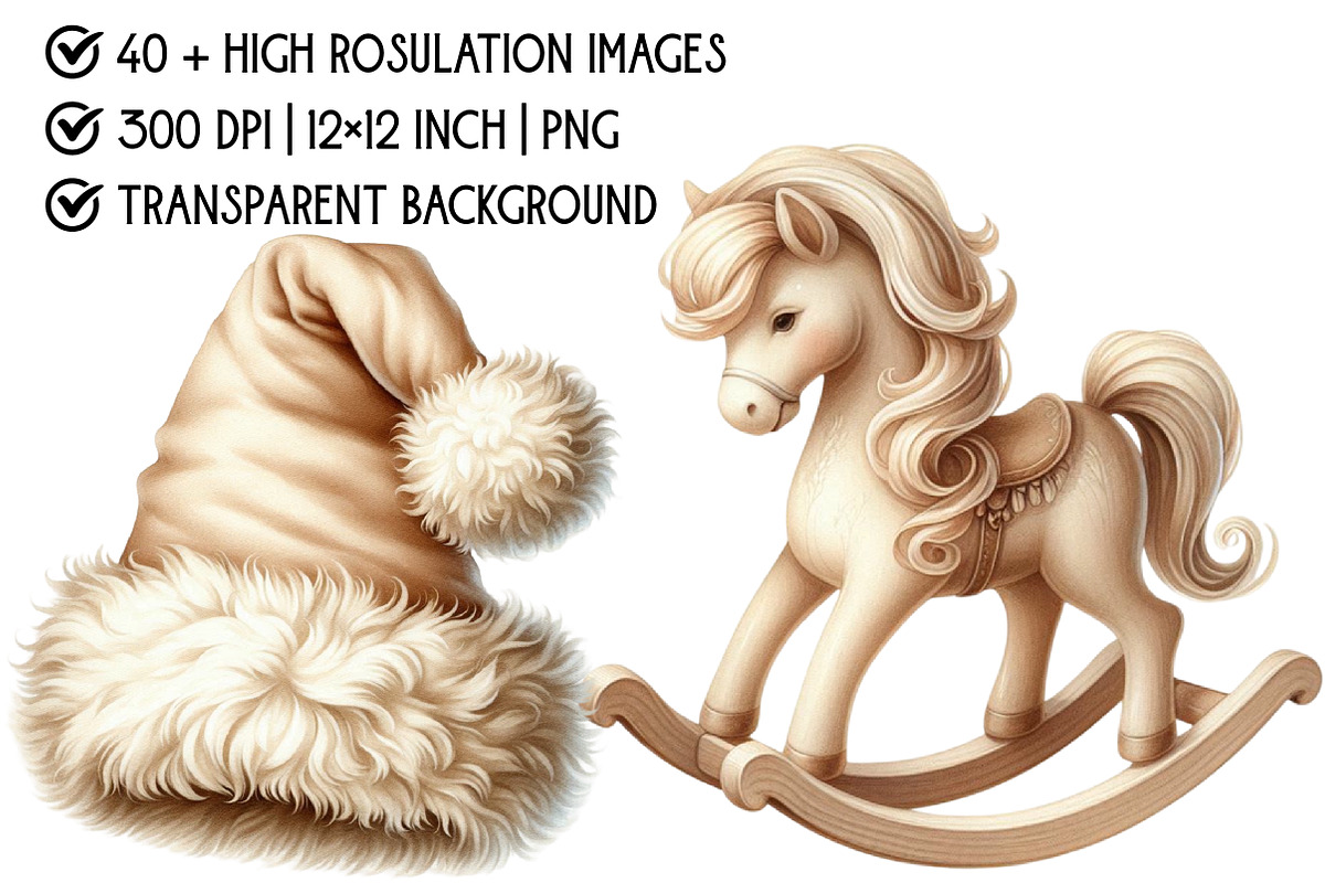 Beige Christmas Clipart, an Illustration by Pixels.Craft (Photo 4 of 5)