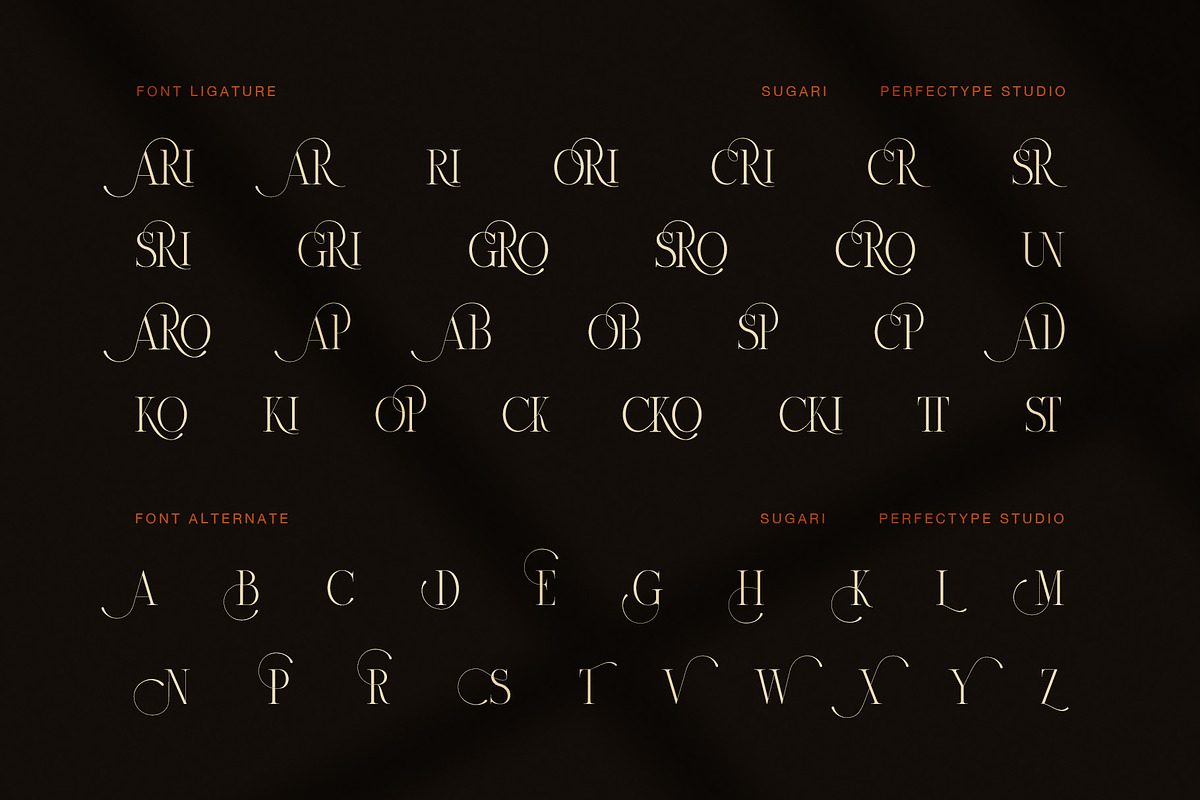 Sugari Luxury Swash Serif Font, a Serif Font by Perfectype (Photo 8 of 8)