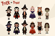 Trick or Treat – Halloween Cliparts, a Seasonal Illustration by moja doodle (Thumbnail 2 of 3)