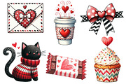 Hand Drawn Valentine's Day Clipart, an Illustration by Designworld (Thumbnail 2 of 5)