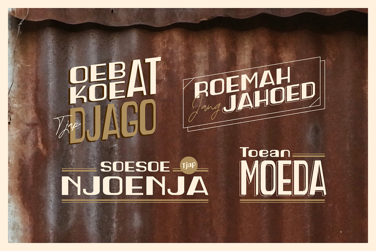 Poespa Indah - Old Type, a Sans Serif Font by ikiiko (Photo 4 of 6)