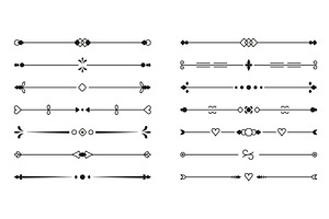 Vintage Line Dividers Set, an Illustration by Vector Creator