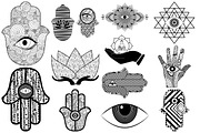 Hamsa, Evil Eye, Henna AI EPS PNG, an Illustration by FrankiesDaughtersDesign (Thumbnail 4 of 6)