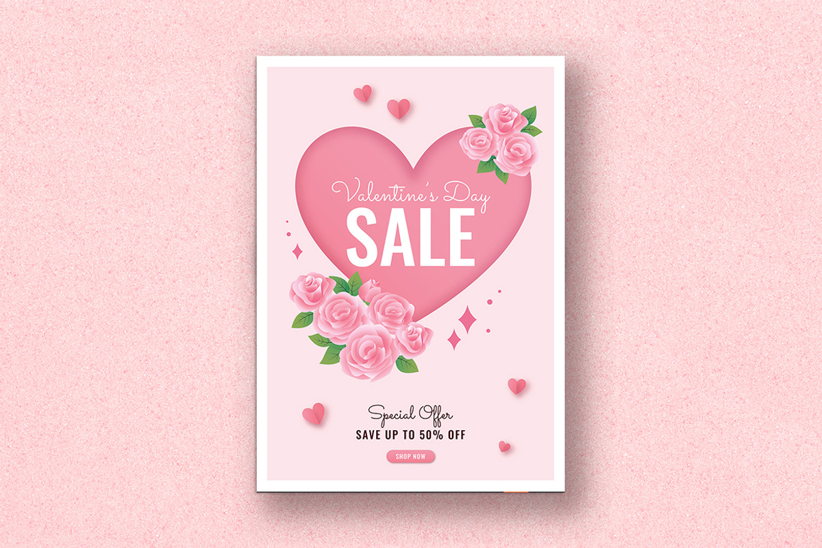 Valentine Sale Flyer, a Flyer Template by Esui Studio (Photo 1 of 3)