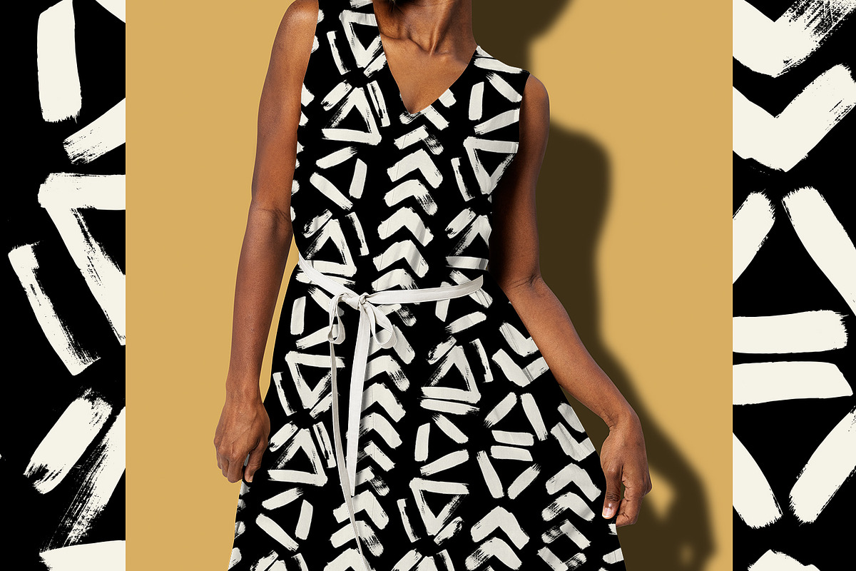 Dark Brush Painted Tribal, a Wallpaper Graphic by MalyskaStudio (Photo 9 of 16)