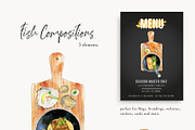 Watercolor Cooking Clipart, Fish., an Object Graphic by NiKO (Thumbnail 3 of 7)