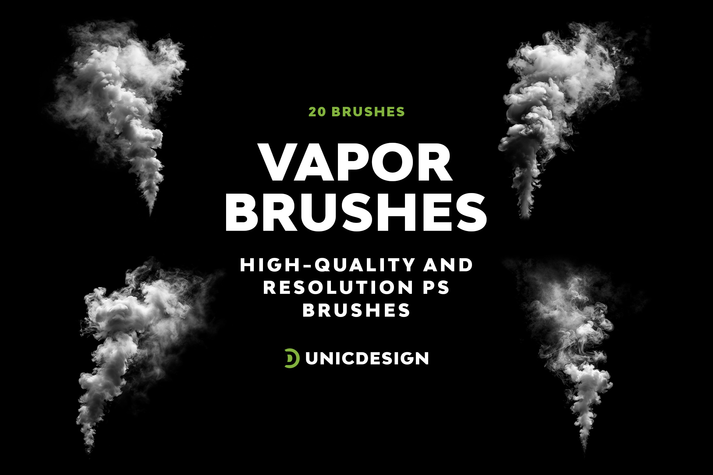 Vapor Photoshop Brushes, a Brush Add-On by UnicDesign