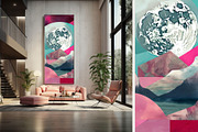 4 Pink Landscape Moon Wall Art, a Decorative Illustration by ARTOZEN DIGITAL (Thumbnail 7 of 8)