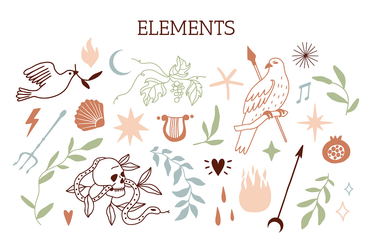 MODERN ANTIQUE vector gods bundle, an Illustration by Lena Nikolaeva (Photo 6 of 14)