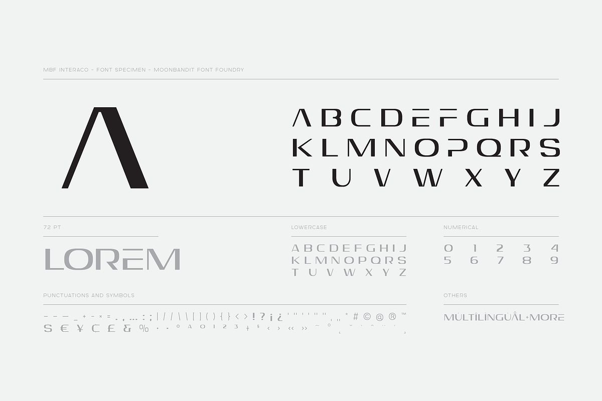 MBF Interaco - Minimalist Wide, a Sans Serif Font by MoonBandit (Photo 4 of 6)