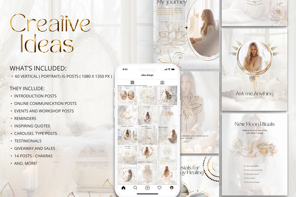Spiritual Instagram Posts | Reiki, a Social Media Template by Under My Cozy Roof (Photo 3 of 9)