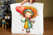 Quirky Valentine Day Girl Clipart, a Seasonal Illustration by Rose Art (Thumbnail 6 of 7)
