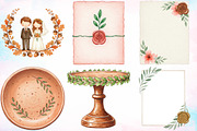 Watercolor Autumn Wedding Clipart, a Seasonal Illustration by Canvas Craft (Thumbnail 3 of 8)