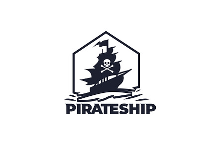 lustrate a emblem-style pirate ship