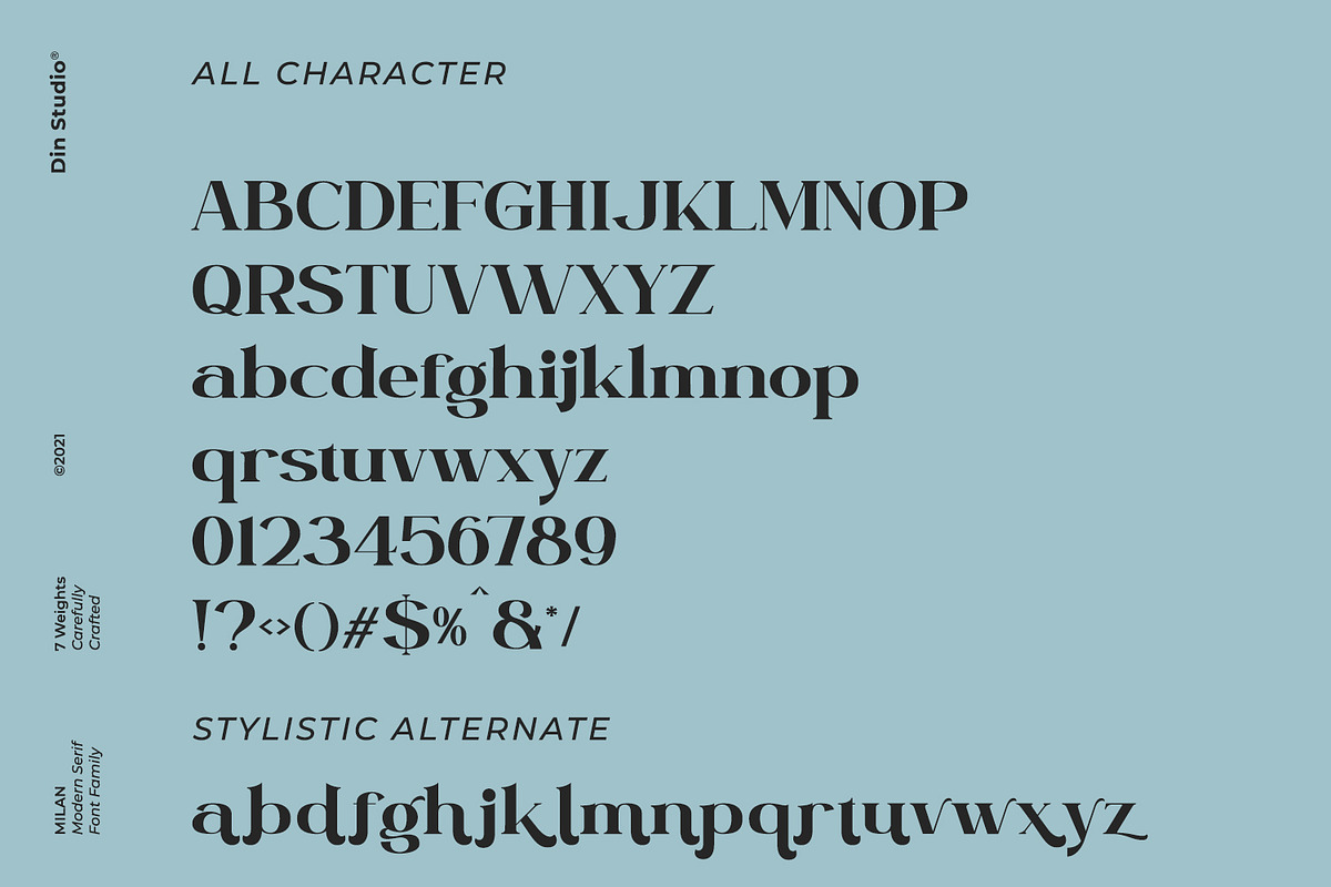 Milan-Serif Font Family, a Serif Font by din-studio.com (Photo 7 of 11)