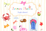Summer Charms. Whimsical graphic, an Object Graphic by ma_i_vi (Thumbnail 5 of 9)