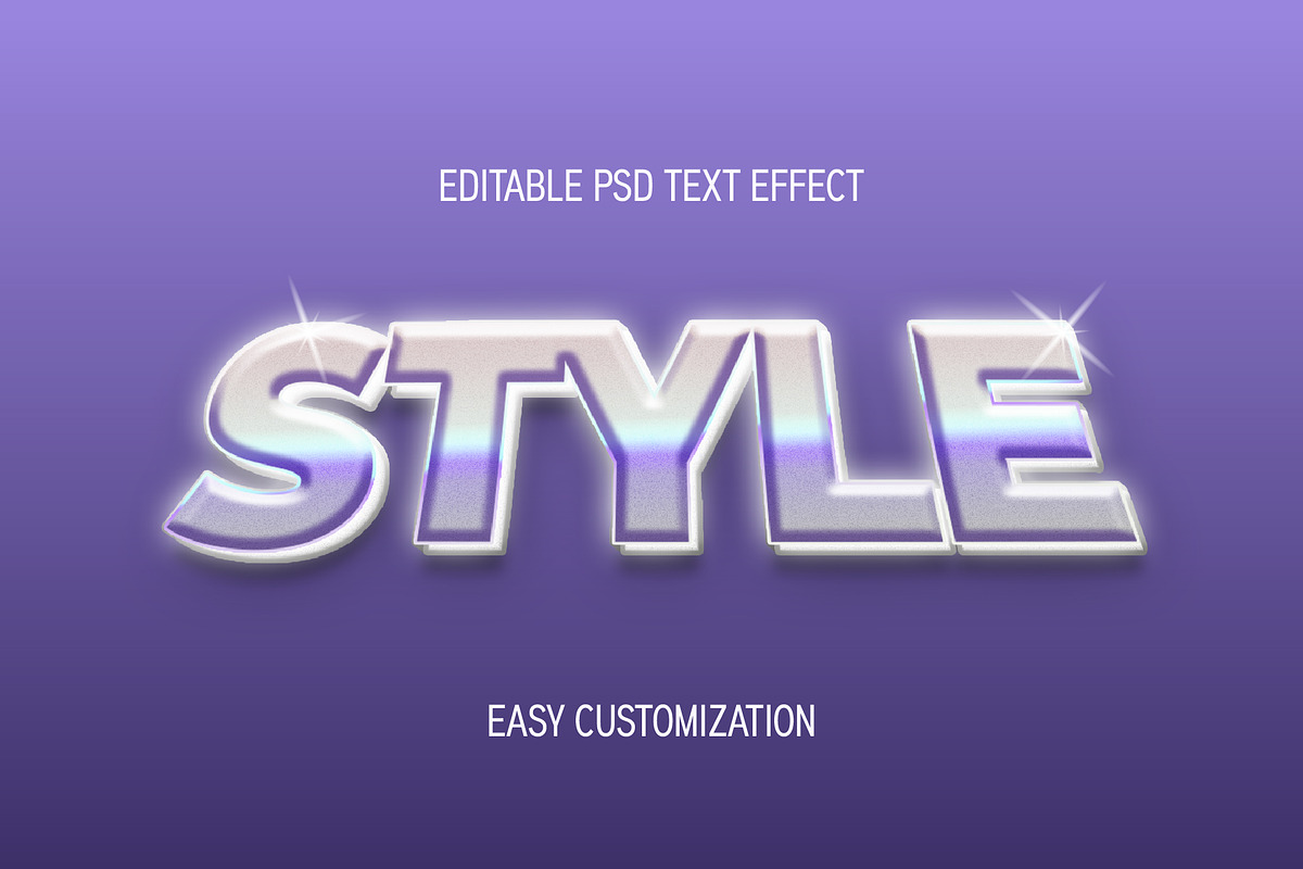 Iridescent Chrome 3D Text Effect