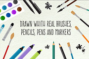 200+ Vector hand drawn brushes, a Brush Add-On by LarysaZabrotskaya (Thumbnail 5 of 5)