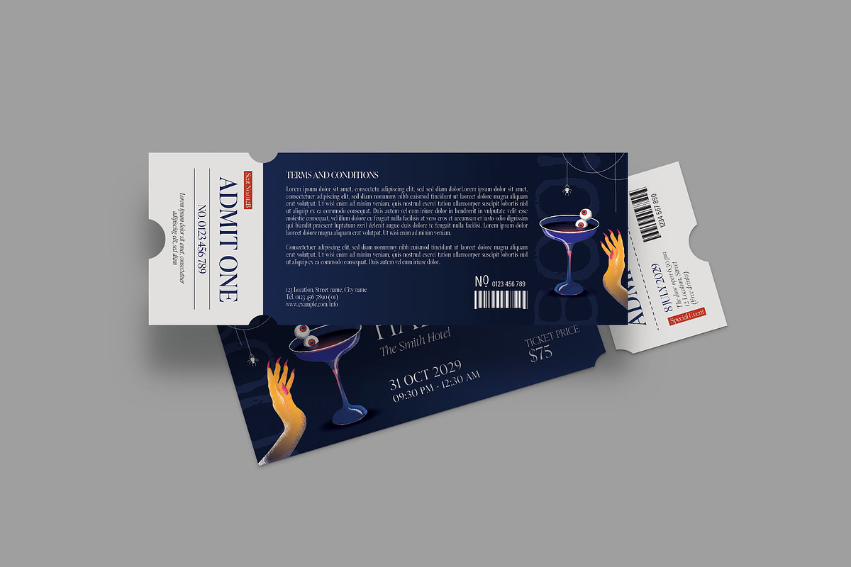 Halloween Ticket Template, a Stationery Template by BrandPacks (Photo 4 of 5)