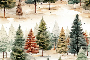 PINE TREE FOREST Seamless Pattern