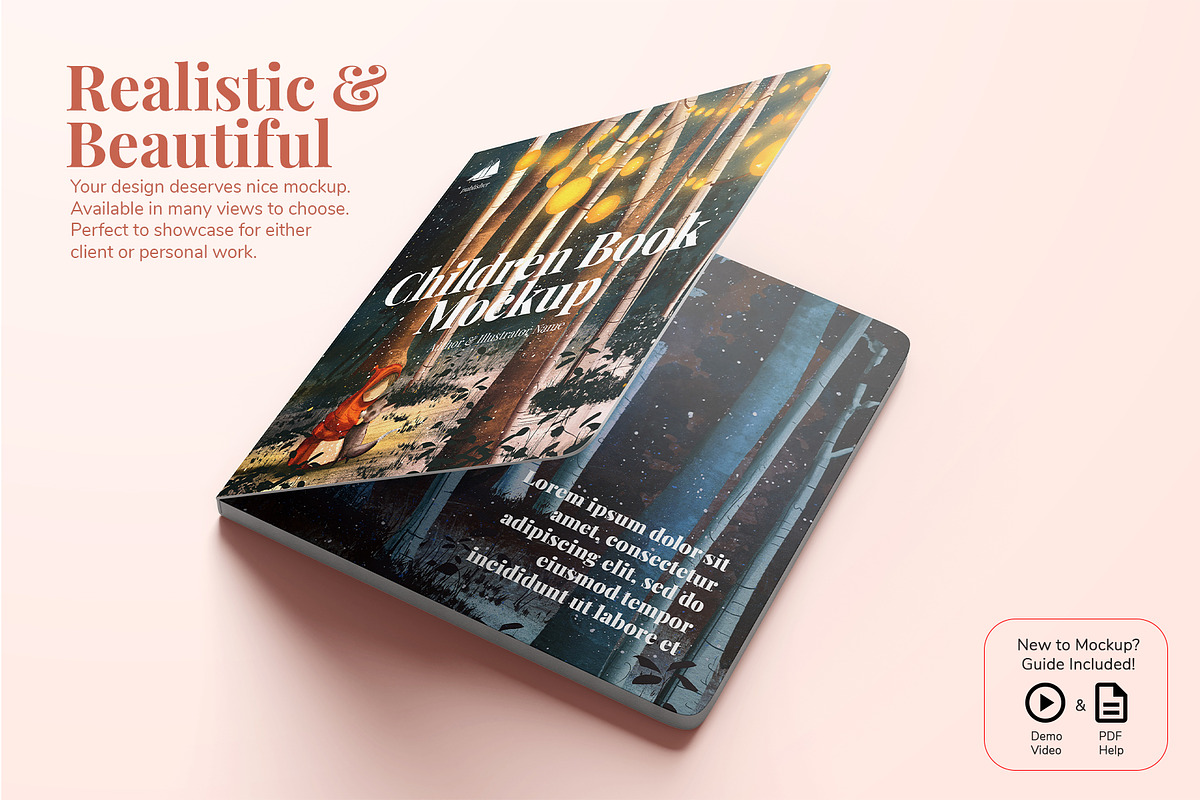 Square Children Book Mockup Set, a Books & Magazine Mockup by Remnand Studio (Photo 3 of 11)