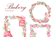 Pastries watercolor set. Baking., a Food Illustration by SabinaWatercolorArt (Thumbnail 10 of 13)