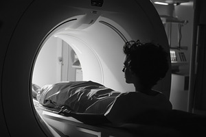 MRI machine in a radiology dept, a Photo by Pavel_design
