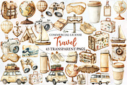 Watercolor Travel Clipart, an Illustration by Designworld (Thumbnail 1 of 6)