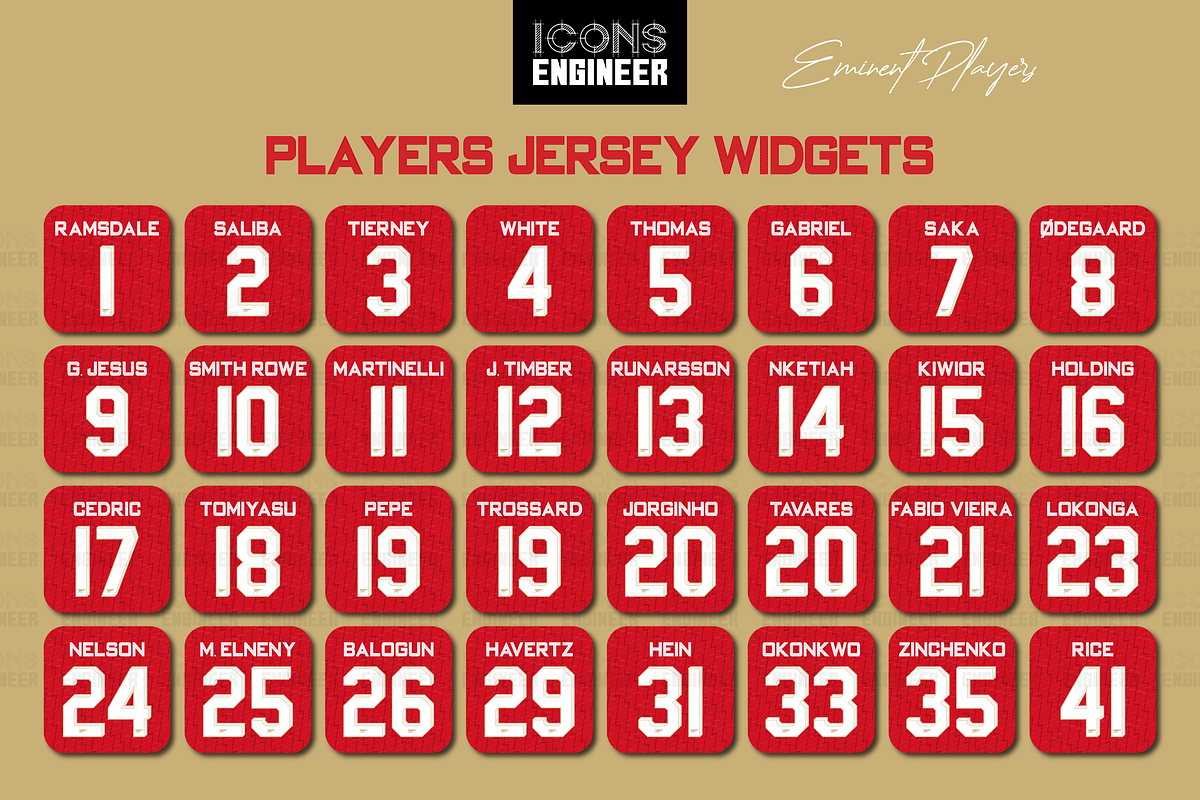 Arsenal 23/24 Theme Pack | Home Kit, an Icon by IconsEngineer (Photo 3 of 11)