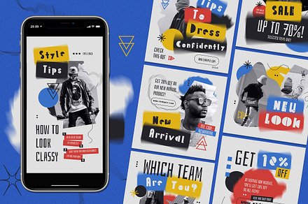 Experimental Fashion Instagram Set, a Social Media Template by Aiyari Graphic