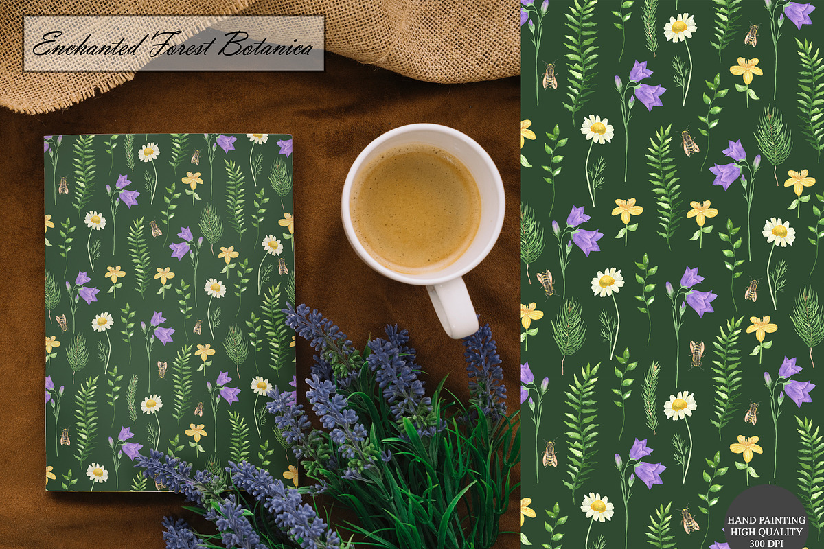 Watercolor Forest Seamless Patterns, a Decorative Illustration by OlDm_Shop (Photo 4 of 10)