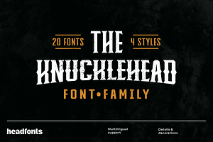 Knucklehead Font Family, a Sans Serif Font by Headfonts