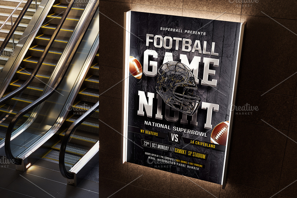 American Football Game Flyer, a Flyer Template by Basez Flyers (Photo 4 of 4)