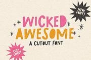 Wicked Awesome Cutout font, a Sans Serif Font by Nicky Laatz (Thumbnail 1 of 8)