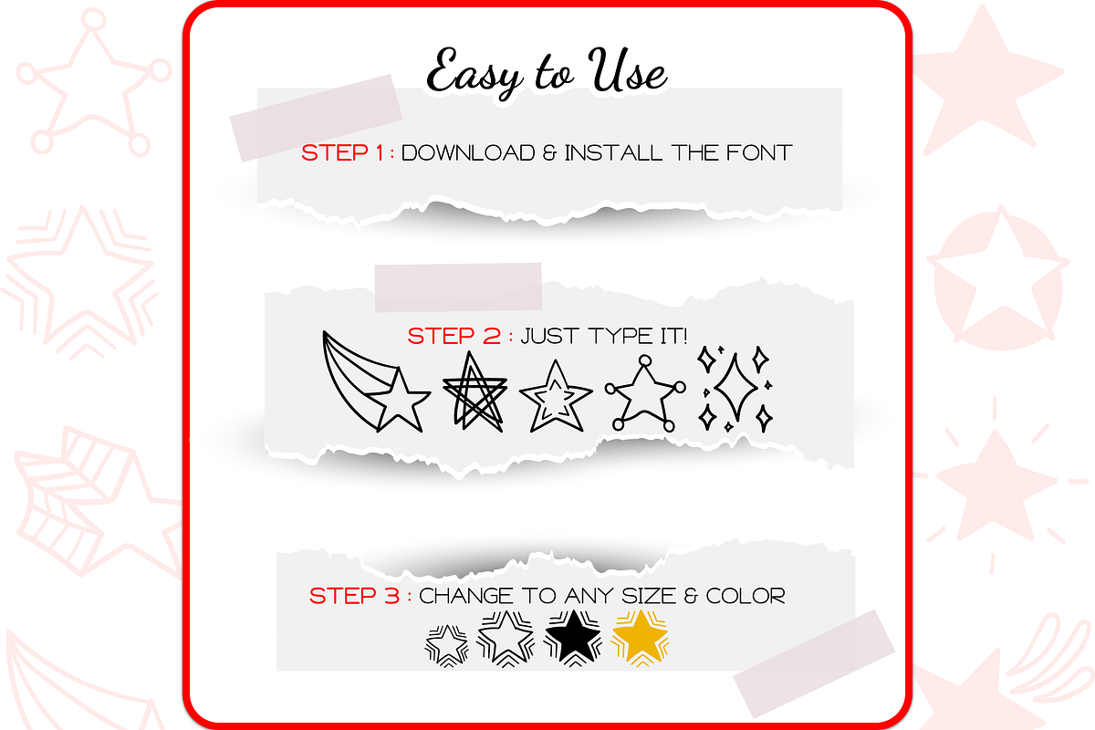 Star Doodles - Dingbats Font, a Symbol Font by WADLEN (Photo 4 of 7)