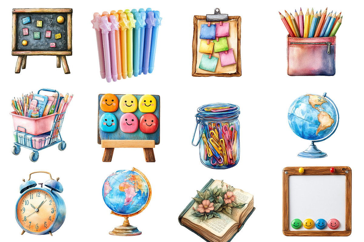 Pastel Teacher's Life Clipart, an Illustration by Designworld (Photo 3 of 6)