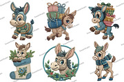 Christmas Funny Donkey Clipart, an Illustration by DreamArtGraphic (Thumbnail 3 of 5)